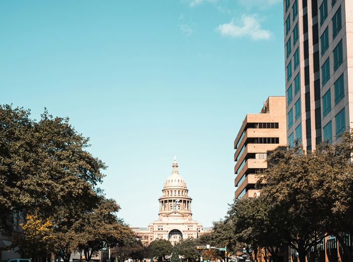 Congress Avenue and the Texas State Capitol in Austin